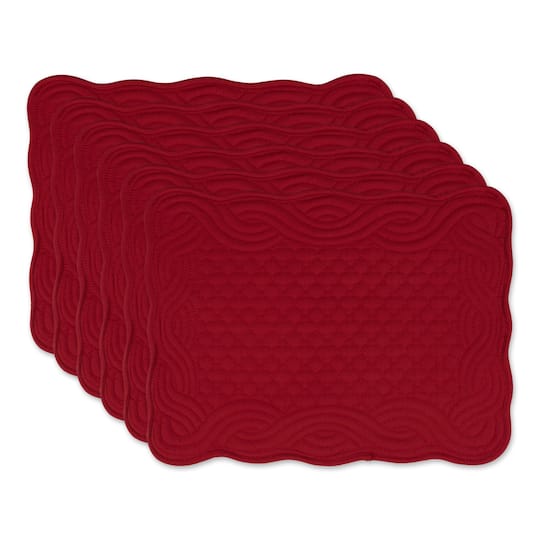 DII® Quilted Farmhouse Placemats, 6ct. in Cranberry | 13" x 18" | Michaels®